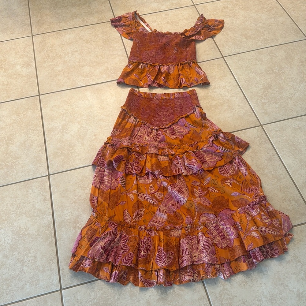 2 piece midi skirt and top